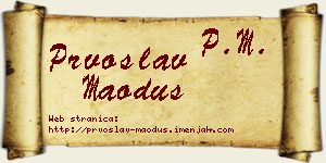 Prvoslav Maoduš vizit kartica